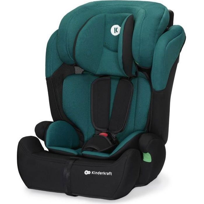 Seggiolino auto Kinderkraft COMFORT UP I-SIZE, 76–150 cm, da 15 mesi a 12 anni, poggiatesta regolabile, facile installazione, verde.