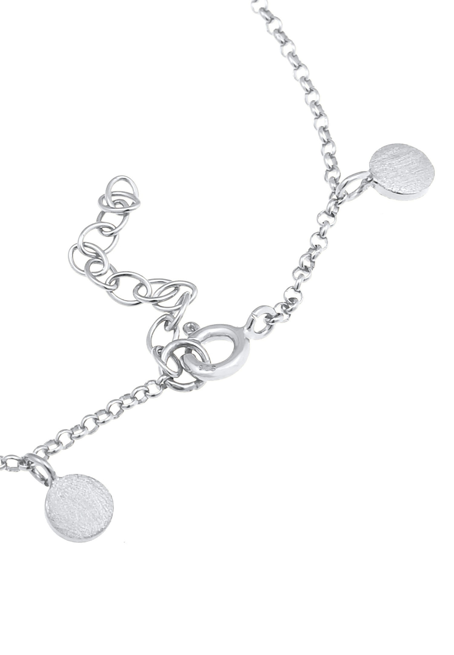 Elli Cercle Plaquettes Pièces de Monnaie Géo Basic Ajustable Bracelet Femme - (925/1000) Argent