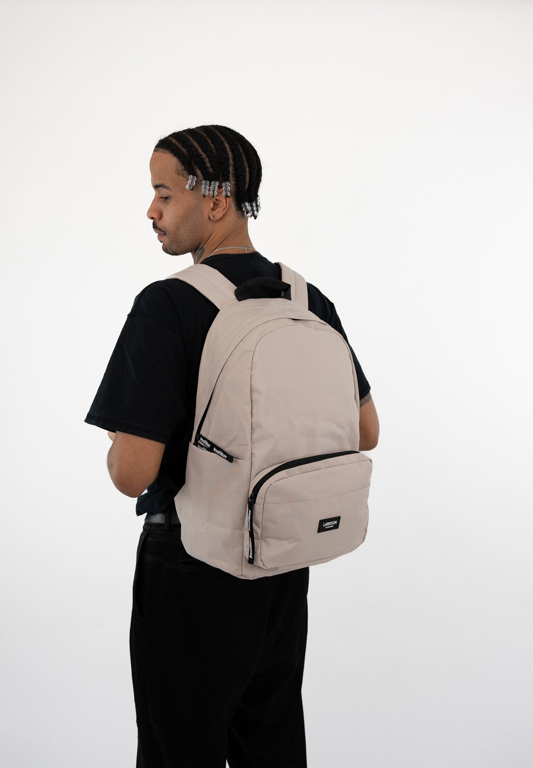 Mochila escolar Larkson NO 3 - cor areia