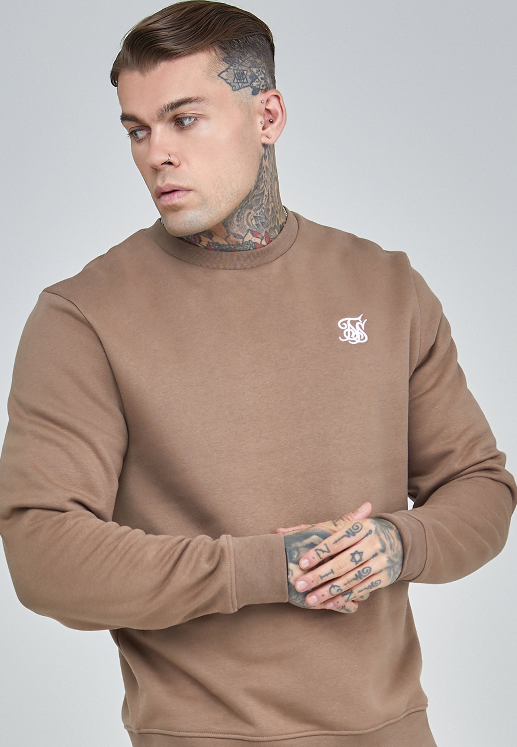 SIKSILK ESSENTIALS - Majica s kapuljačom - smeđa