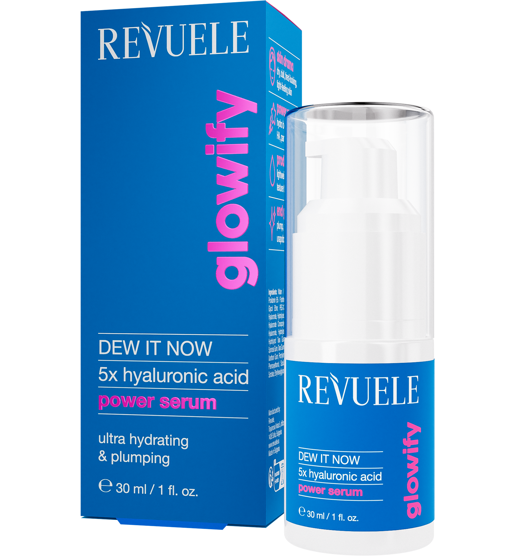 Glowify Dew It Now Power Serum 5x hialuronskābe Serumi