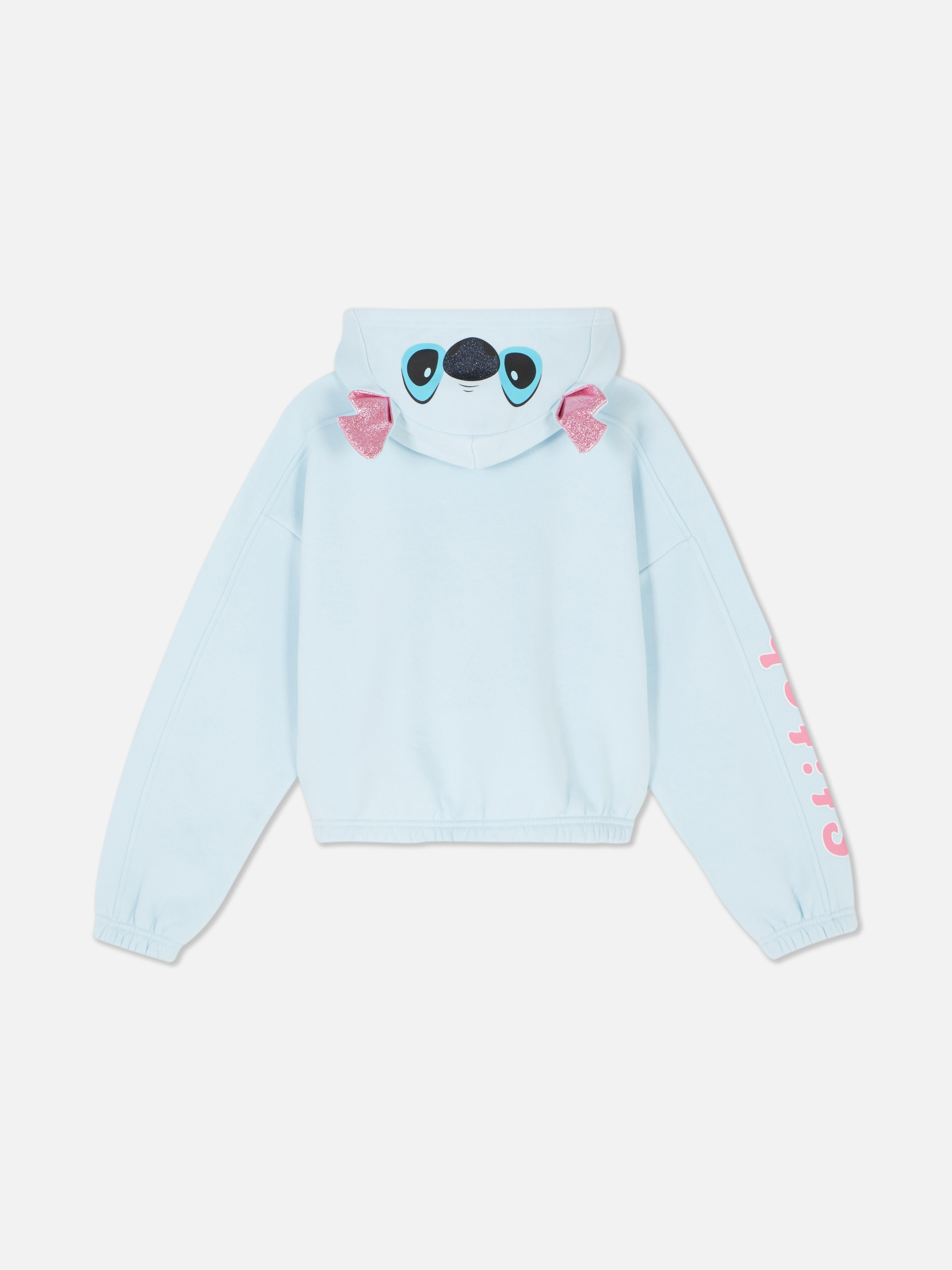 Disney Stitch Print kapucnis pulóver Disney Stitch kapucnis pulóver szegéllyel és gumírozott szegélyekkel