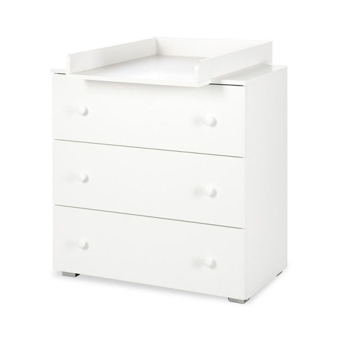 Paula 3-drawer chest of drawers + changing table - White - 80 x 81 x 48 cm
