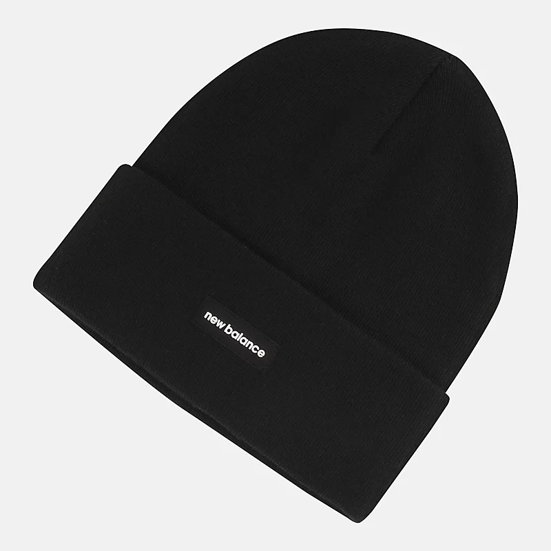 Unisex-Strickmütze mit Bündchen – SCHWARZ