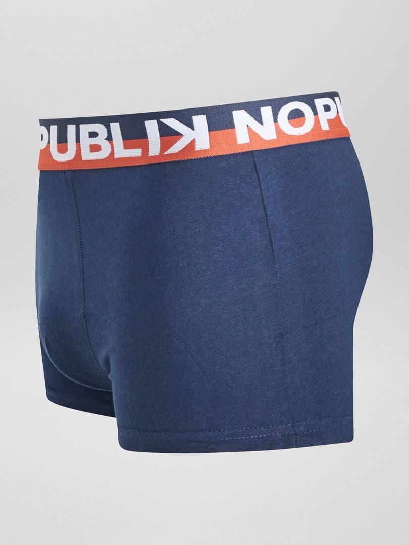 Conjunto de 3 calzoncillos bóxer 'No Publik' - AZUL