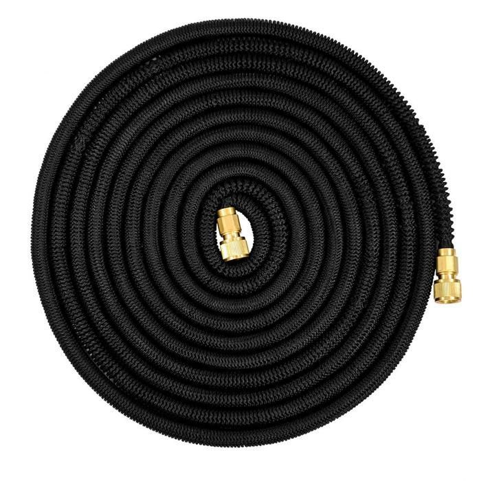 Manguera de jardín extensible Magic Hose de 7,5 m a 22,5 m + pistola pulverizadora - EYEPOWER - Negra