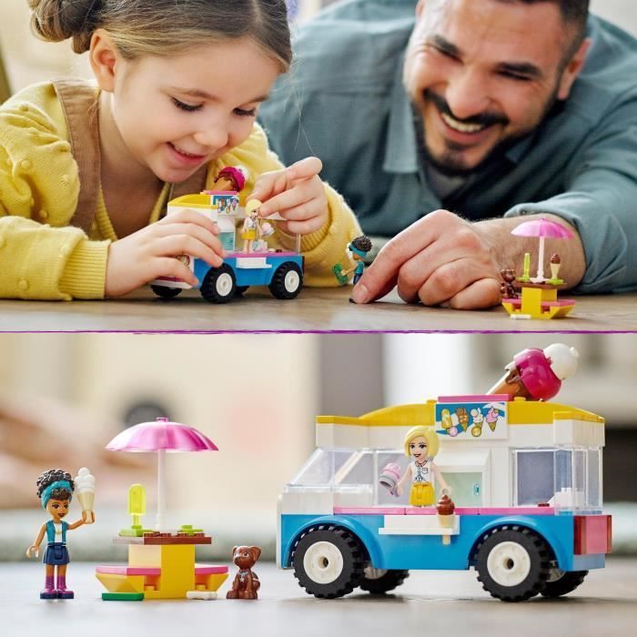 LEGO® 41715 Friends Le Camion de Glaces, Jouet à Construire avec Figurines Chien, Véhicule et Mini-Poupées Dash et Andrea, dès 4