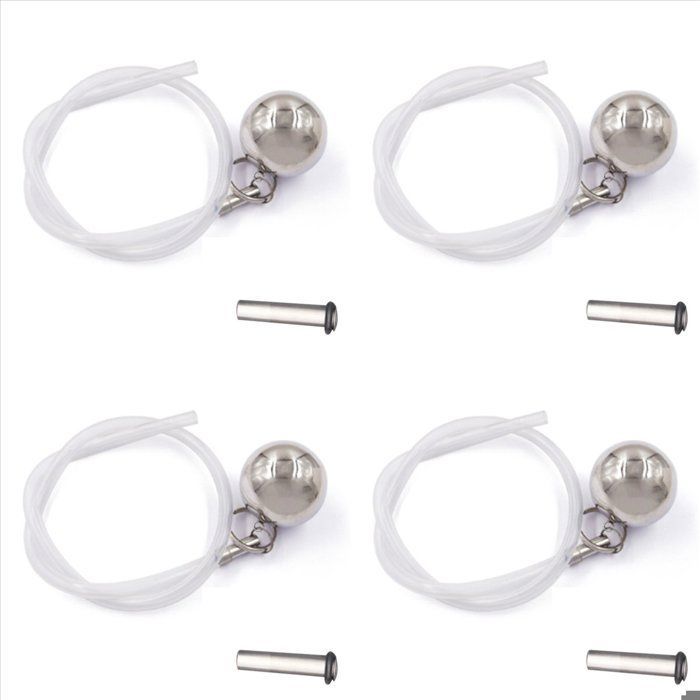 4 flotadores de bola para barril de cerveza, flotador de acero con tubo de silicona, accesorios de limpieza de barriles, válvula