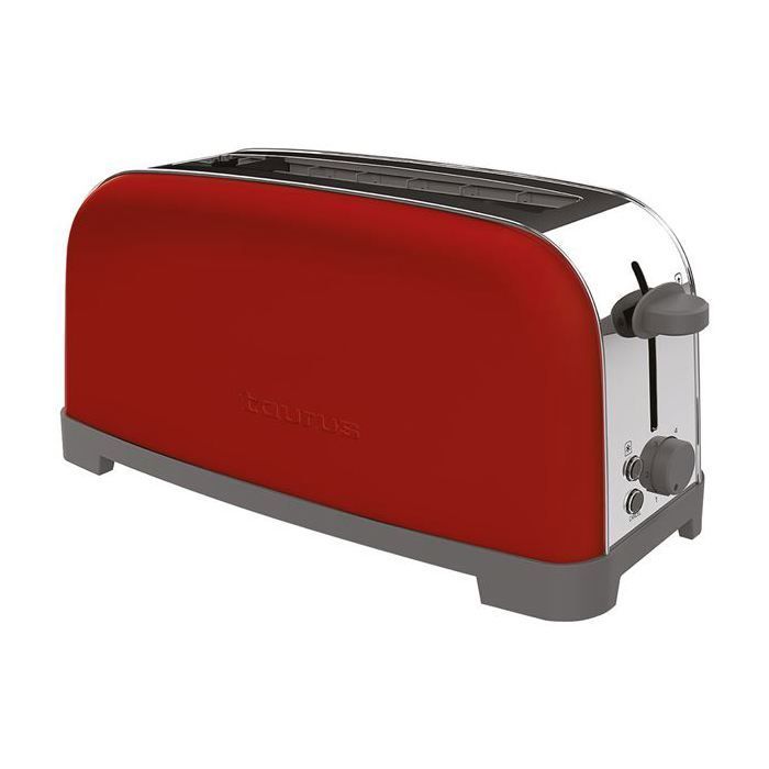 TAURUS - Broodrooster - 1 sleuf - 850W - Vintage enkelvoudig - rood roestvrij staal