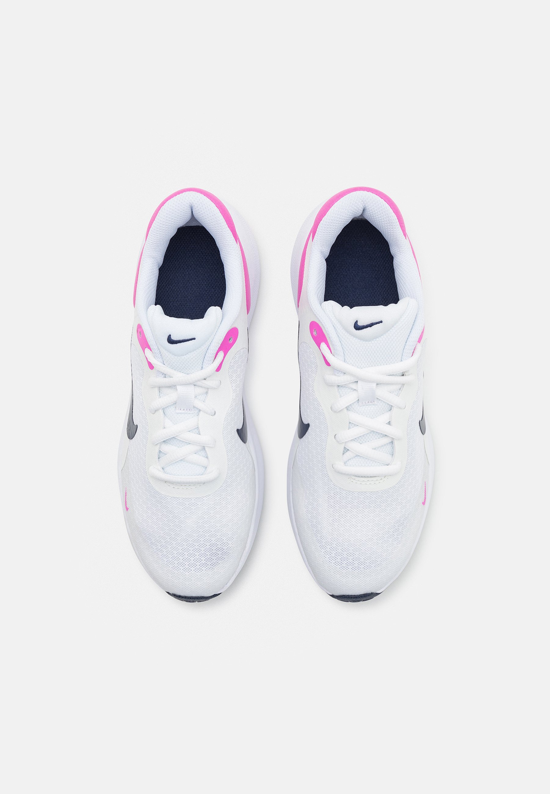 Nike Performance REVOLUTION 7 - Hardloopschoenen voor op de weg - wit/donkerblauw/speels roze