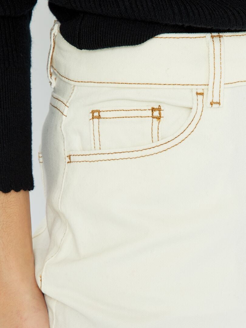 Zeer hooggetailleerde mom jeans - Maat 32 - WIT