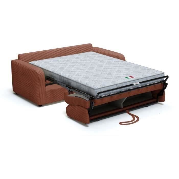 Express slaapbank - 3-zits - TOM - Terracotta corduroy - 185 x 100 x 87 cm