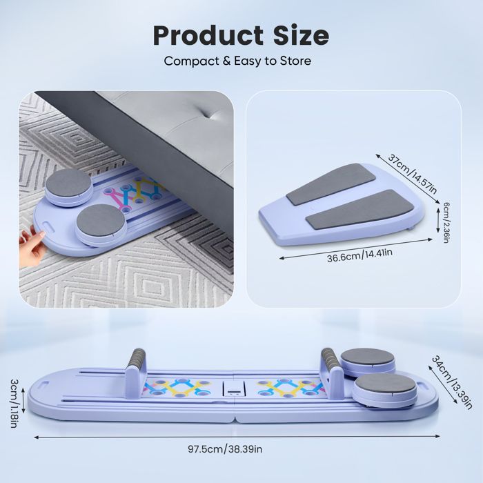 Macchina Pilates Reformer 5 in 1 per uso domestico, tavola addominale pieghevole con rimbalzo automatico, ruota addominale per Pilates