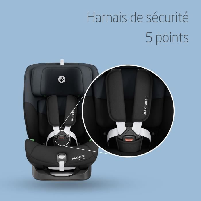 Silla de coche MAXI COSI Titan S i-Size, ISOFIX, de 15 meses a 12 años, 76-150 cm, protección G-CELL, arnés de seguridad de 5 puntos, color negro.