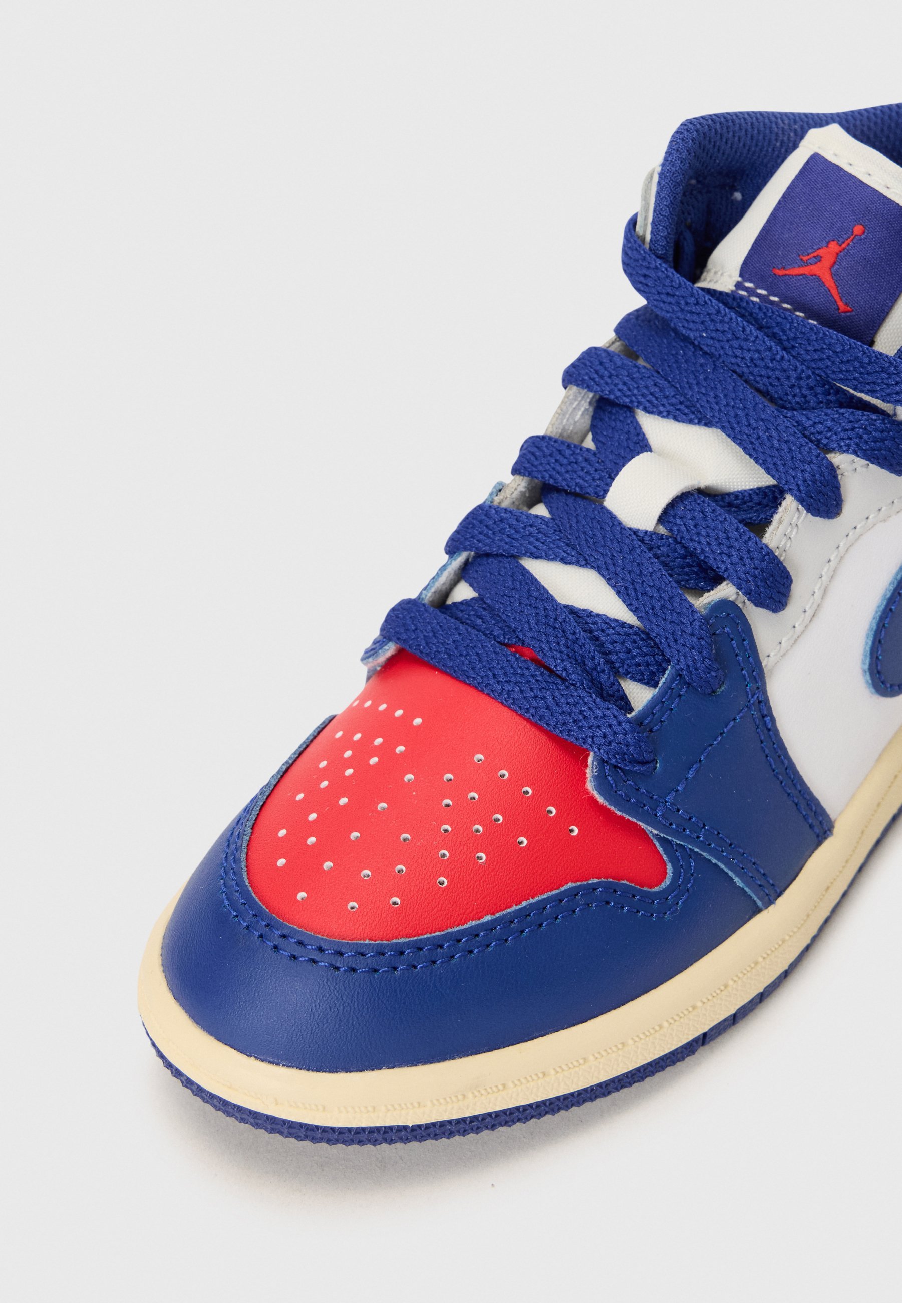 Jordan JORDAN 1 MID UNISEX - Hoge sneakers - wit/donker koningsblauw/universiteitsrood/neutraal grijs/sail