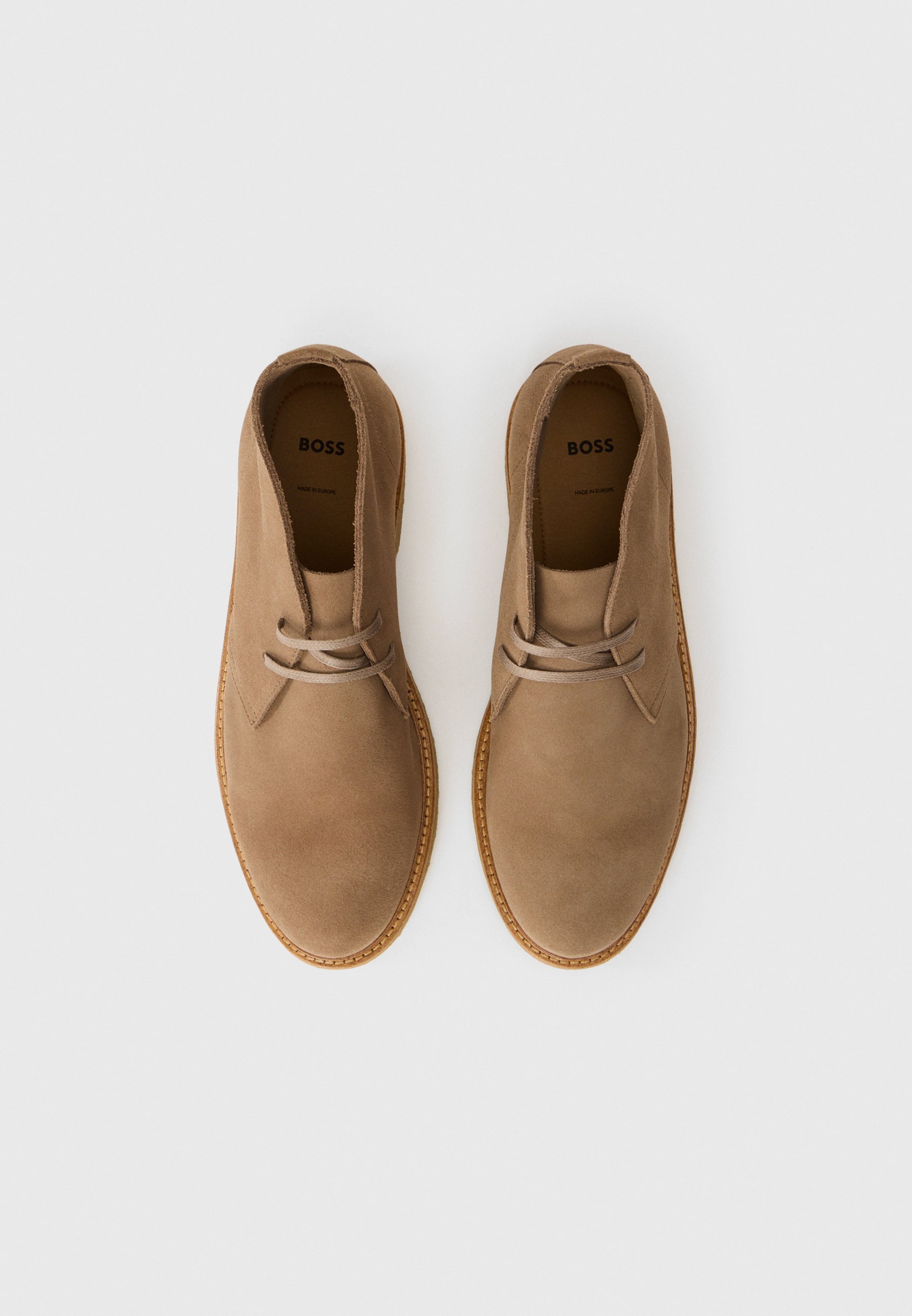 BOSS KOPE - Gležnarji z vezalkami - srednje bež