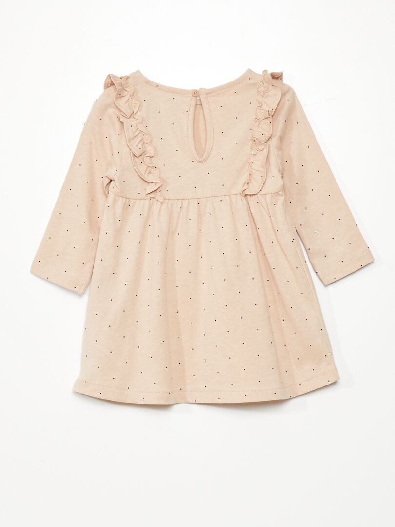 A-lijn jurk met stippen - BEIGE