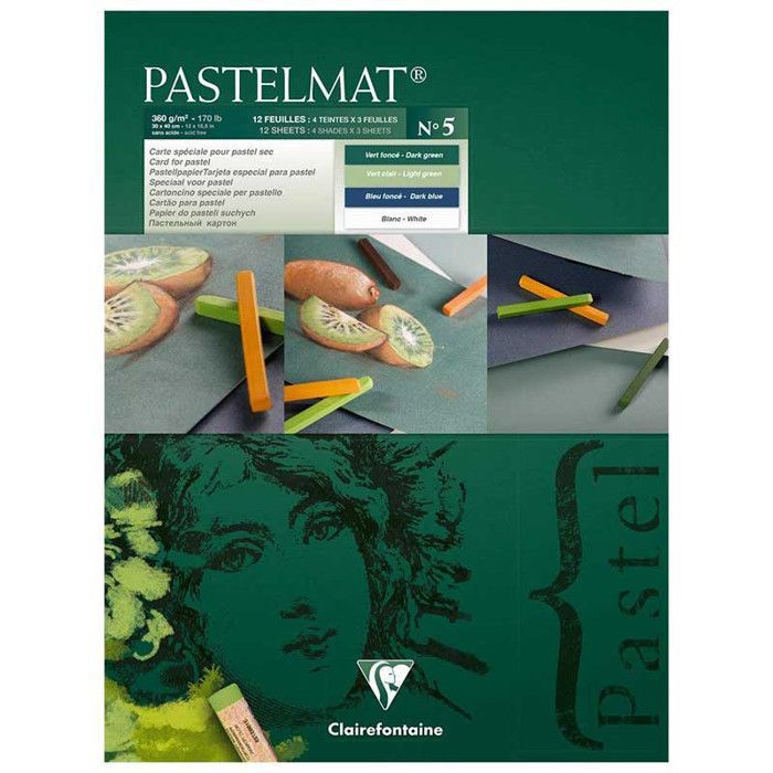 Papel Clairefontaine Pastelmat Bloc n.º 5 12F 30 x 40 cm - Papel para pasteles secos (Blanco)