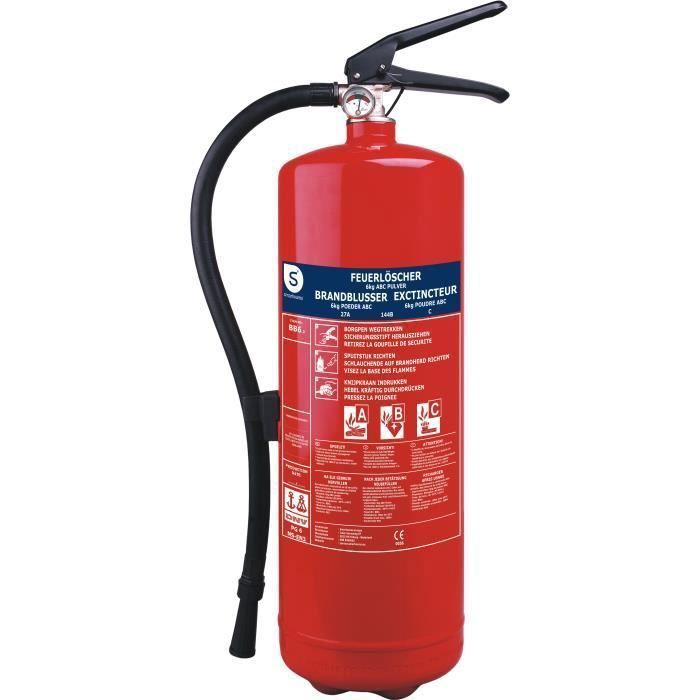 Extincteur à poudre - Smartwares - BB6 - 6 kg - Acier - Classe ABC
