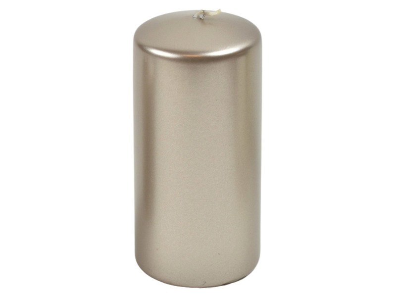 Świeca pieńkowa Metalik 12 cm beżowa