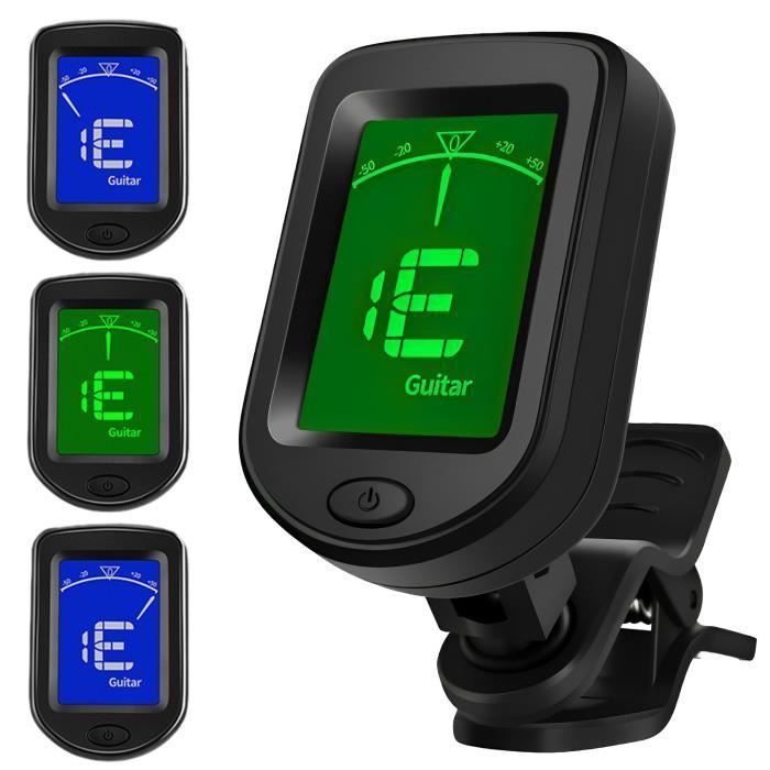 Accordeur de Guitare avec Ecran Couleur LCD 360°, Accordeur à pince compact,pour Guitare,Basse,Violon,Ukulélé