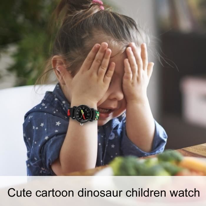 Kinderhorloge - Qiilu - Dinosaurus - Waterdicht - PVC-bandje - Quartz uurwerk