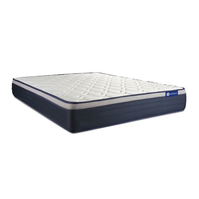Conjunto de colchón y base de cama de 140x190 cm - Base de cama blanca (requiere montaje) - Actimemo Max