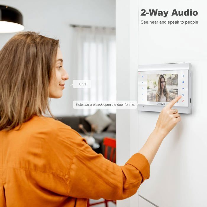 Wired Video Intercom - BAZARLAND30 - 7 Inch - Night Vision - IP65 Weatherproof - 2 Wires