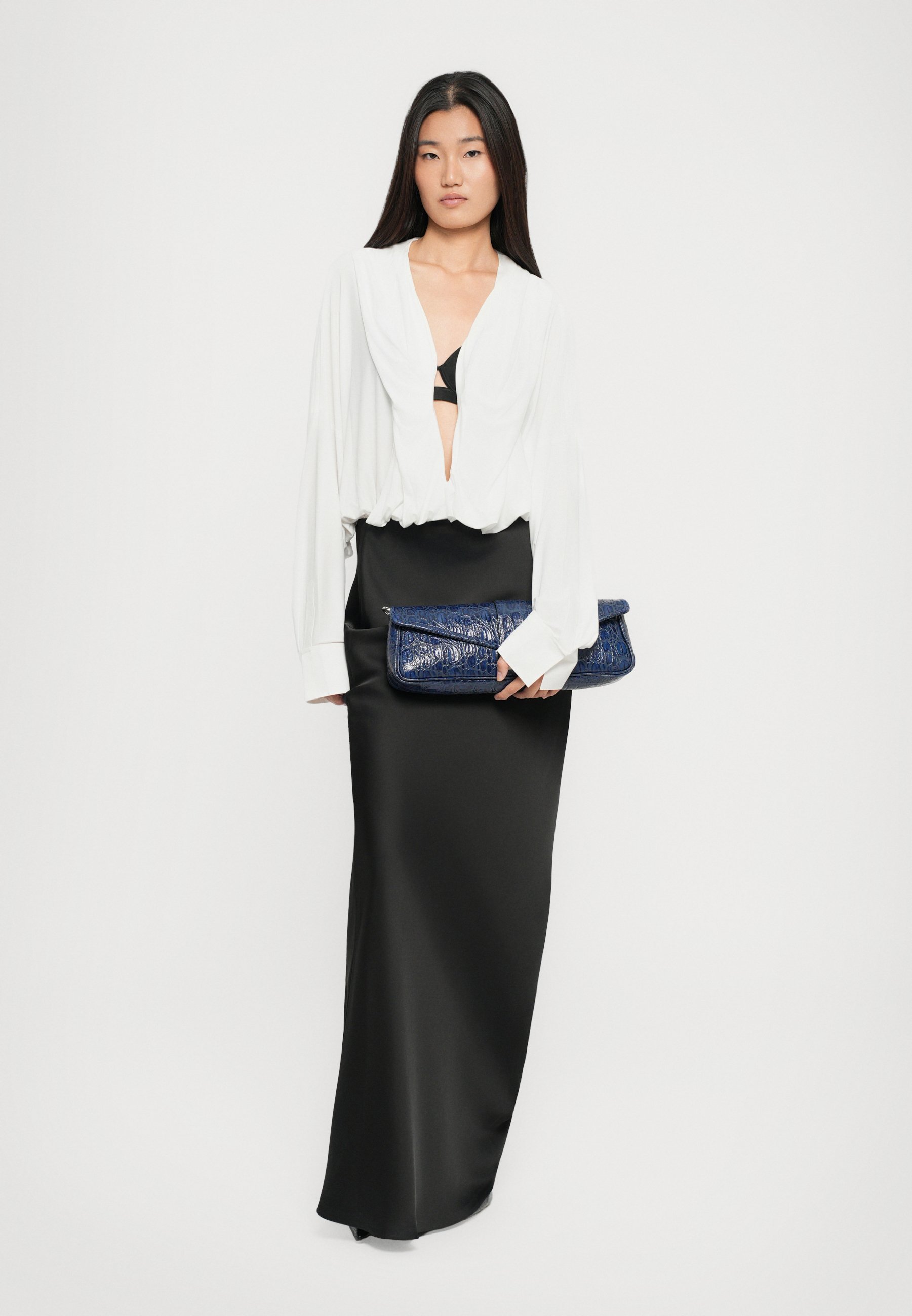 Norma Kamali SUPER OVERSIZED HOODED SHIRT - Top met lange mouwen - sneeuwwit