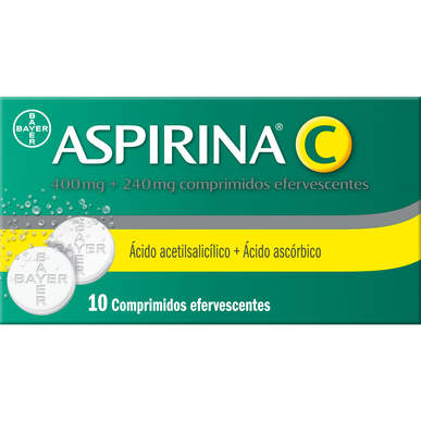 Aspirin C 400 mg Smerter og feber 10 tabletter