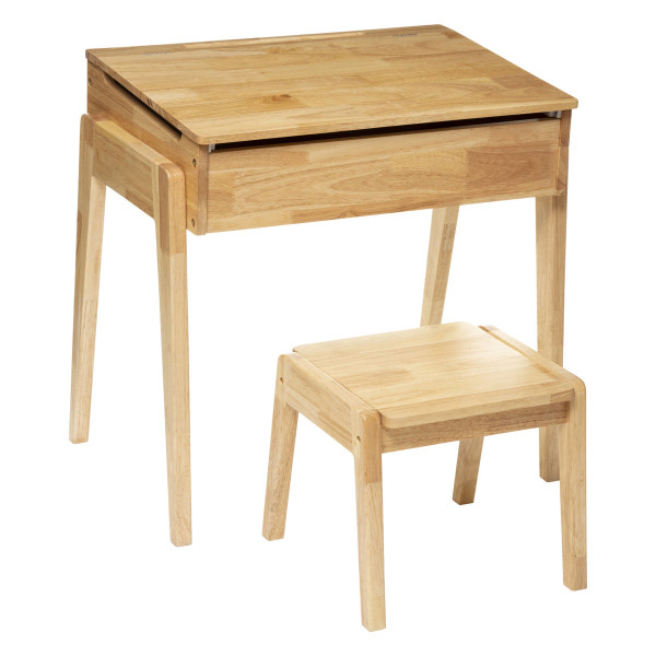 Biurko dla dzieci ze schowkiem   taboret, drewno, 2w1