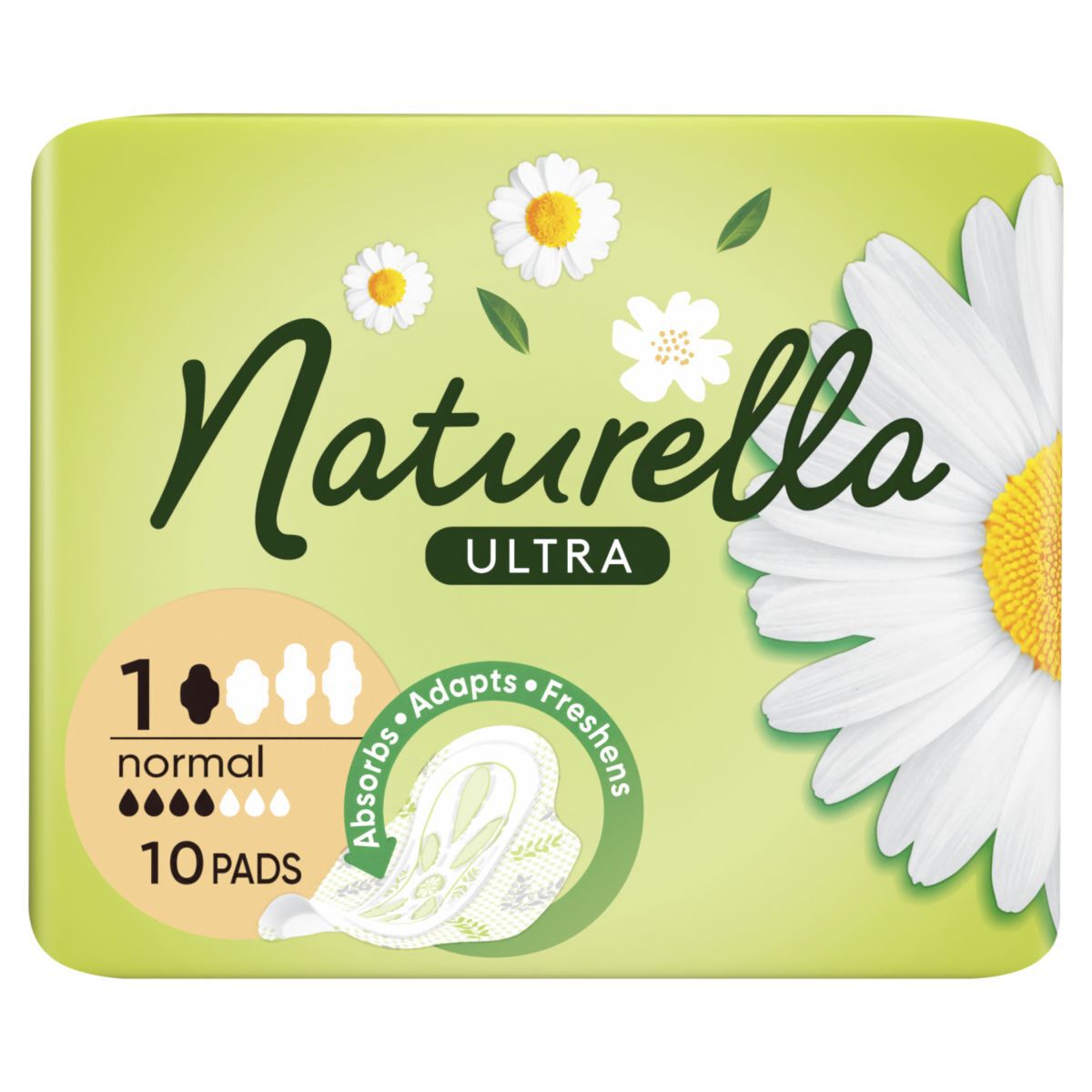 Serviettes hygiéniques Naturella, lot de 10, Ultra Normales