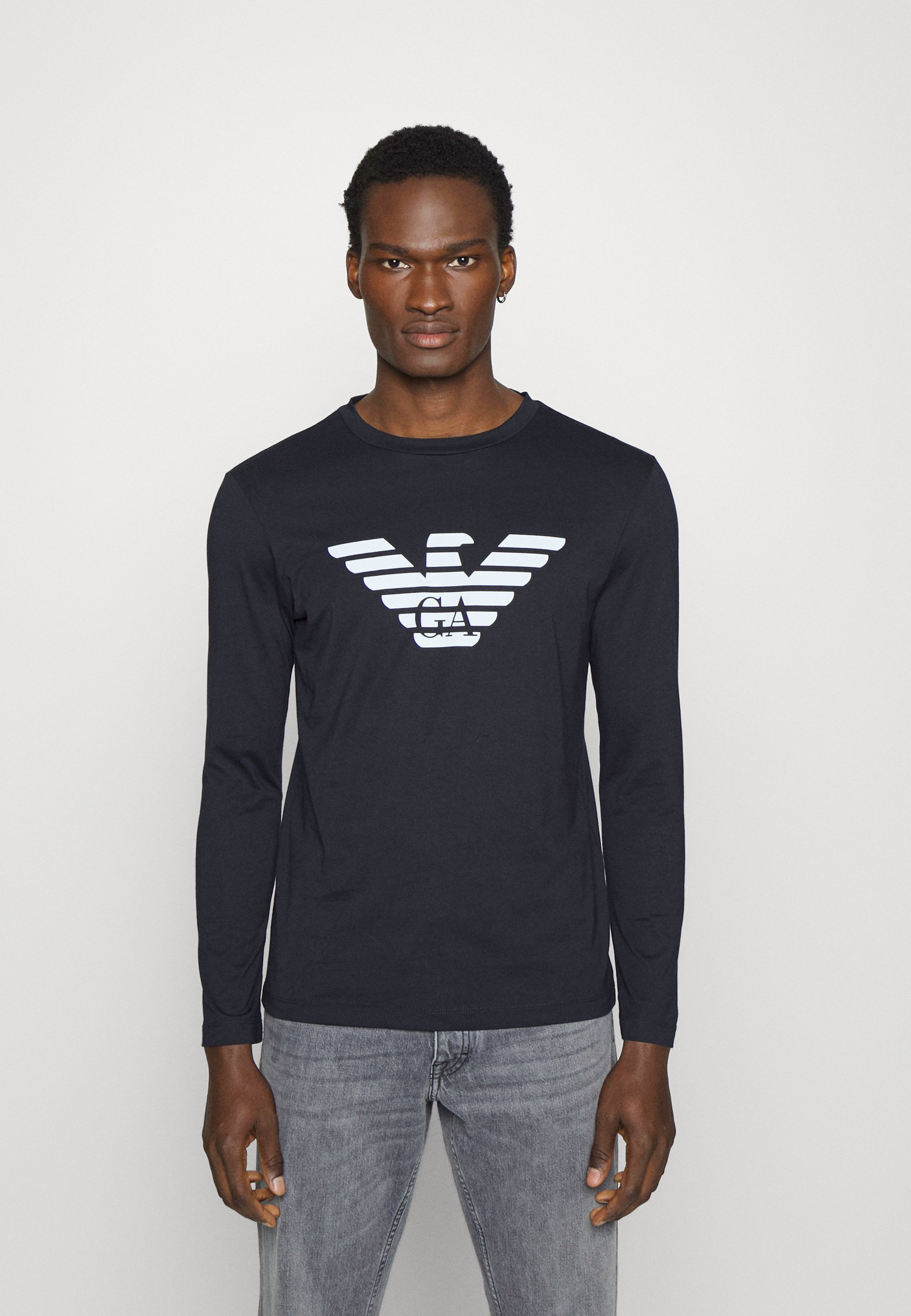 Emporio Armani top met lange mouwen - blunavy aquila