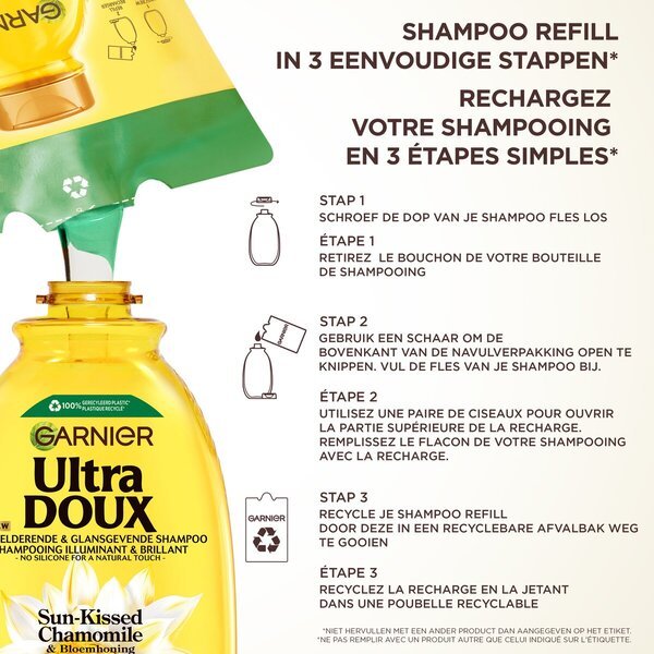 Garnier Ultra Doux Sun-Kissed šampon s kamilicom i cvjetovima, ponovno punjenje, 250 ml