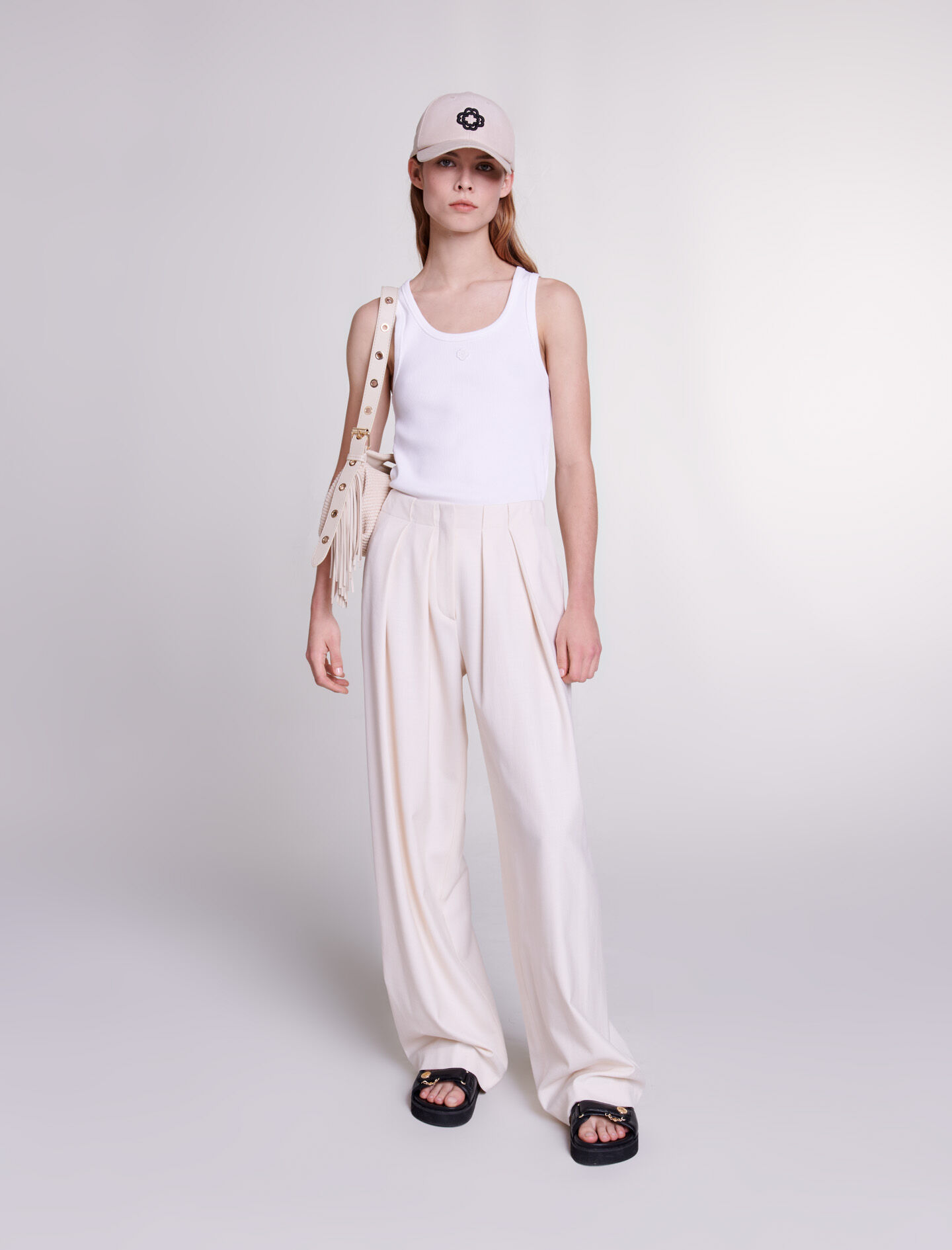 Wijde pantalon - Gebroken wit