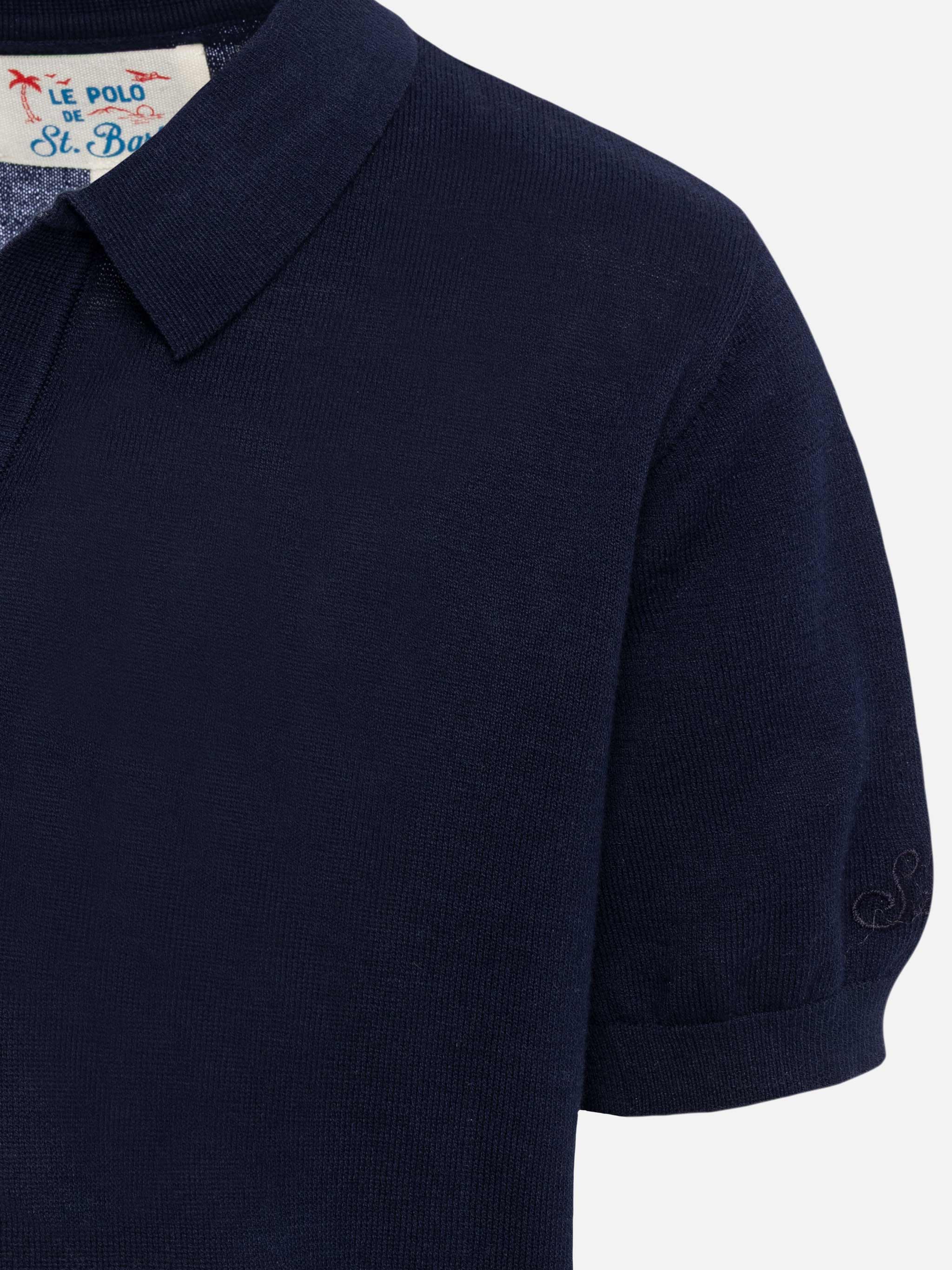 Sloan Jr. marineblauwe gebreide polo
