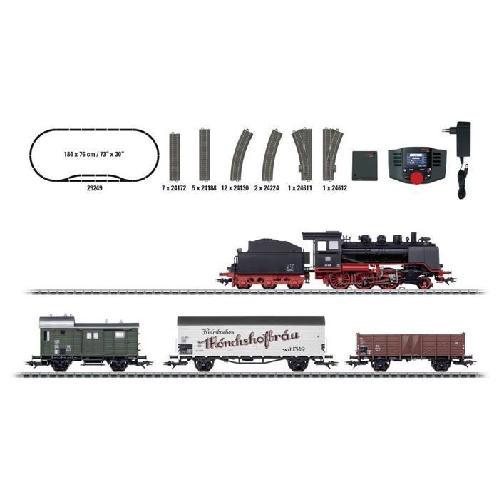 Kit de démarrage numérique H0 - MÄRKLIN - BR 24 - Locomotive à vapeur - Wagon de marchandises - Mixte