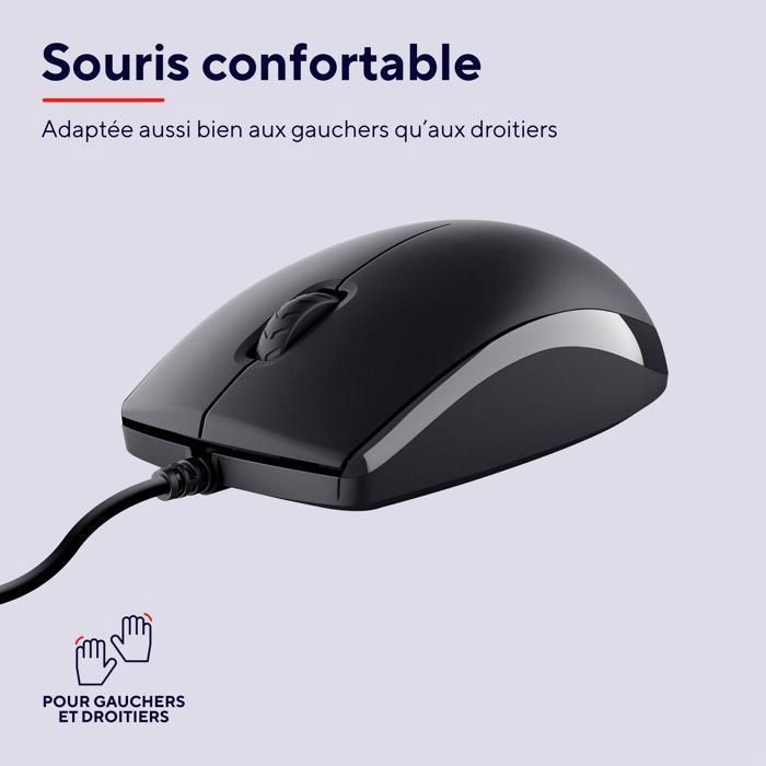 Teclado y ratón - Trust - Taro Pack - AZERTY francés - Resistente a derrames - Silencioso