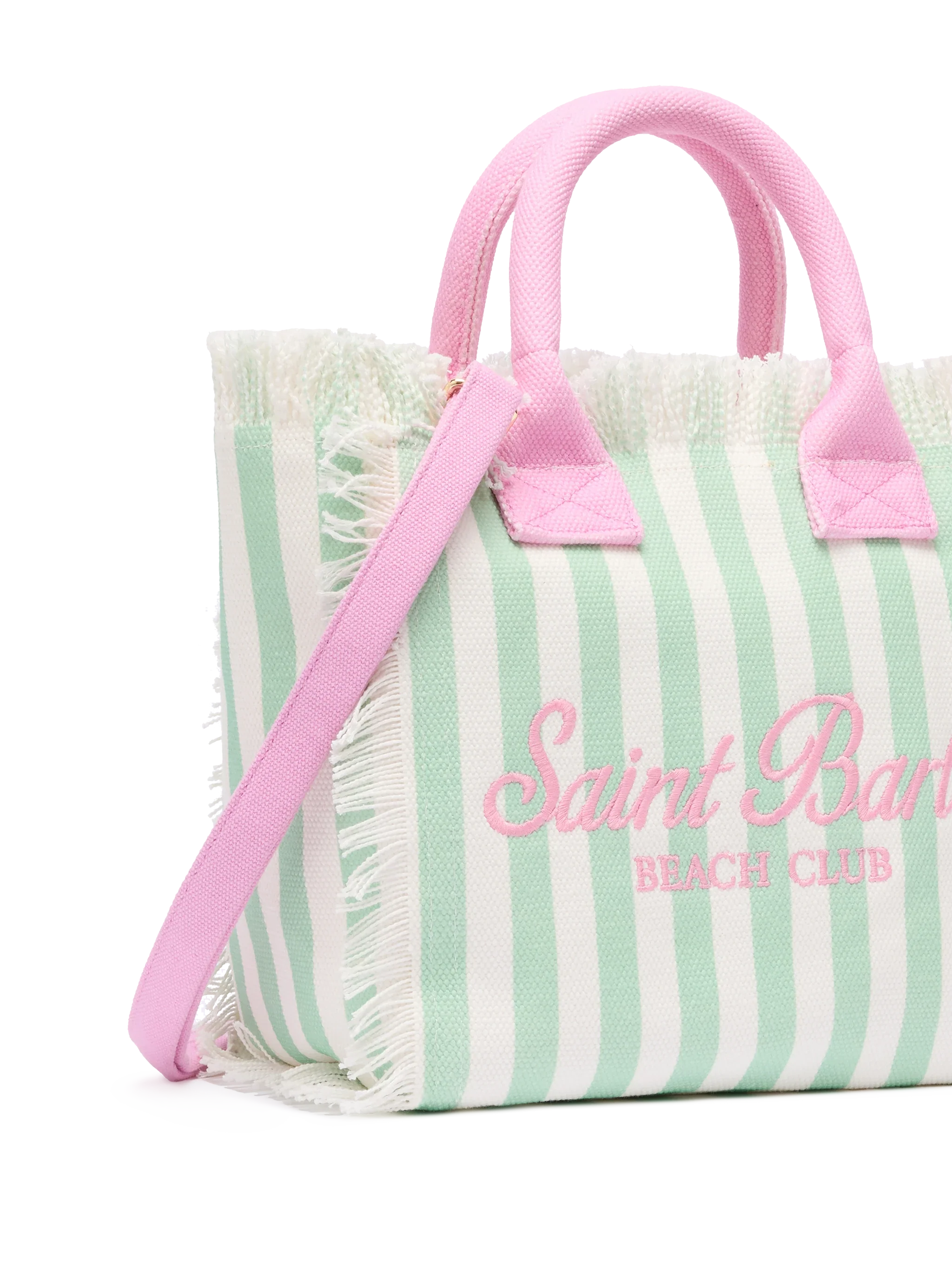 Colette-Tasche aus Baumwoll-Canvas mit grünem Streifenmuster