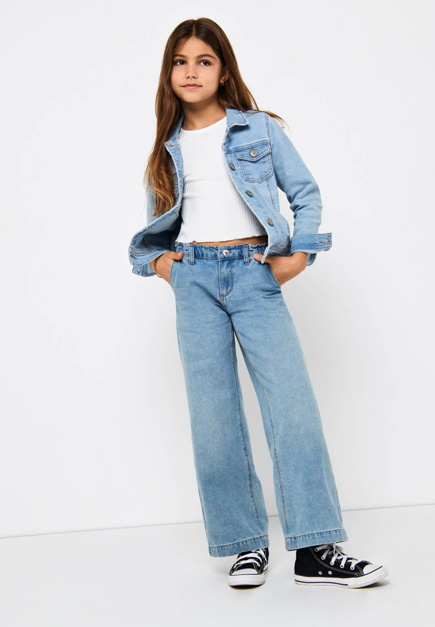 ONLY GIRLS KOGCOMET - Jeans mit lockerer Passform - hellblauer Denim