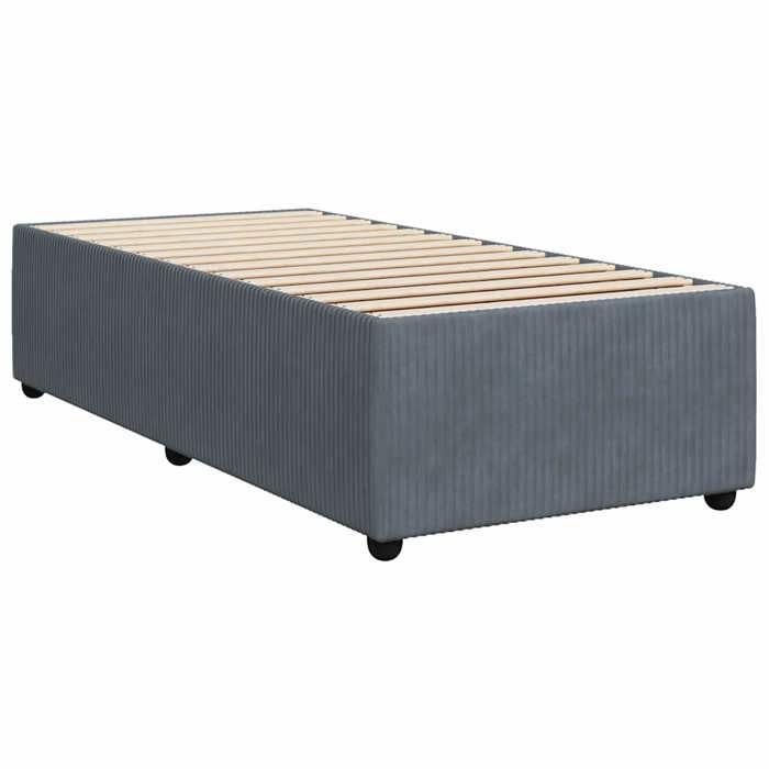 Bedframe met matras - Maison Exclusive - 90x200 cm - Donkergrijs fluweel - Maximale ontspanning