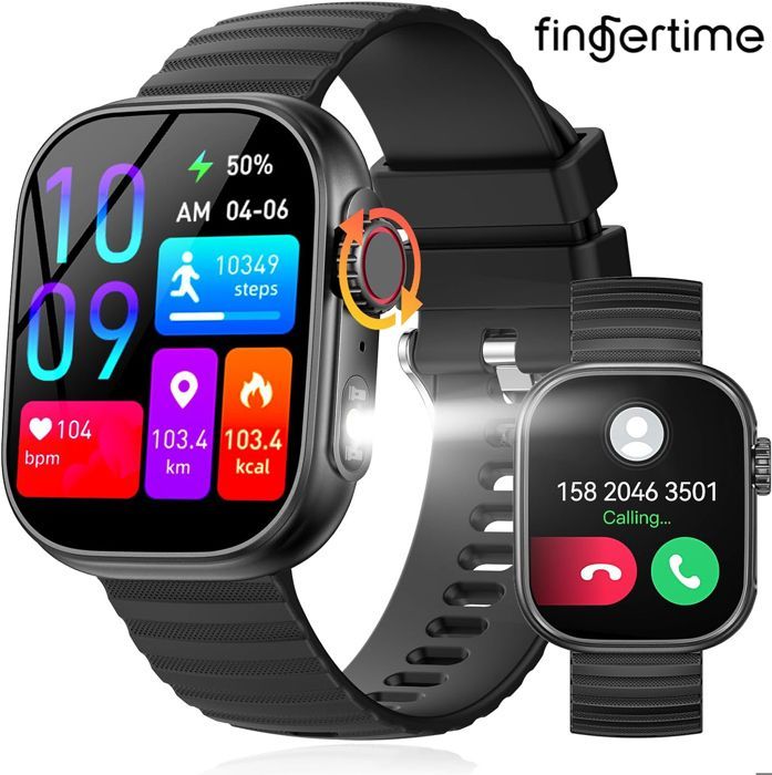 Multifunctionele smartwatch voor mannen en vrouwen, 2,01 inch scherm, activiteits-/gezondheidsregistratie, meer dan 100 sportmodi, IP68 waterdicht, voor Android en iOS