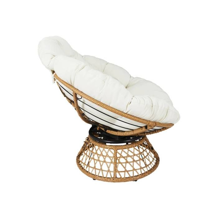 Poltrona papasan girevole TAHITI per interni/esterni in polyrattan, divanetto Ø96cm