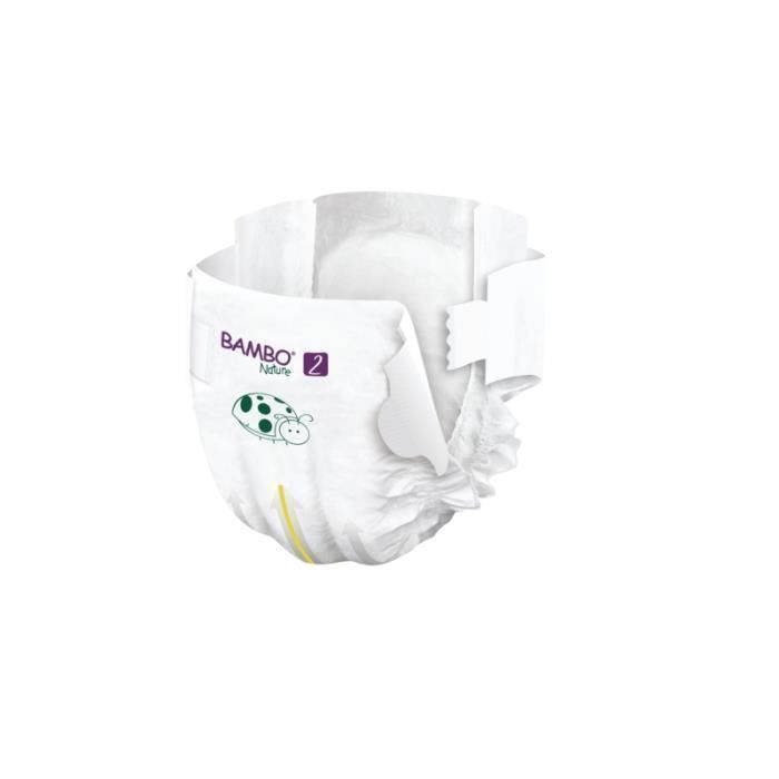 Fralda ultrafina e absorvente, tamanho 2 (3-6kg) - BAMBO NATURE - 30 unidades