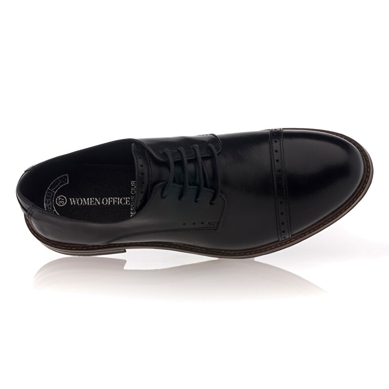Schwarze Schnürschuhe für Damen / Derby-Schuhe