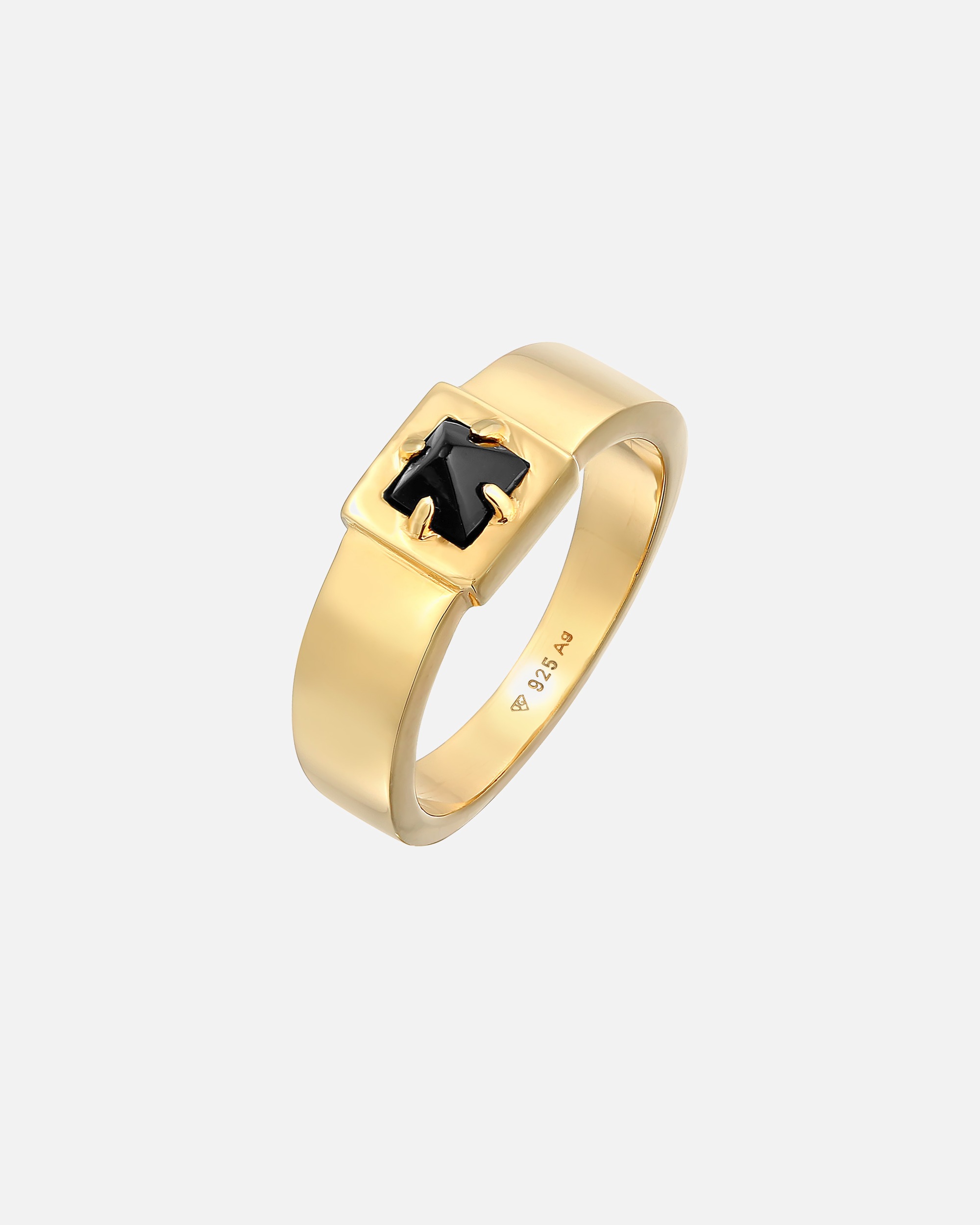 KUZZOI Hommes Solitaire Pyramide Massif avec pierre précieuse Onyx en argent sterling 925
