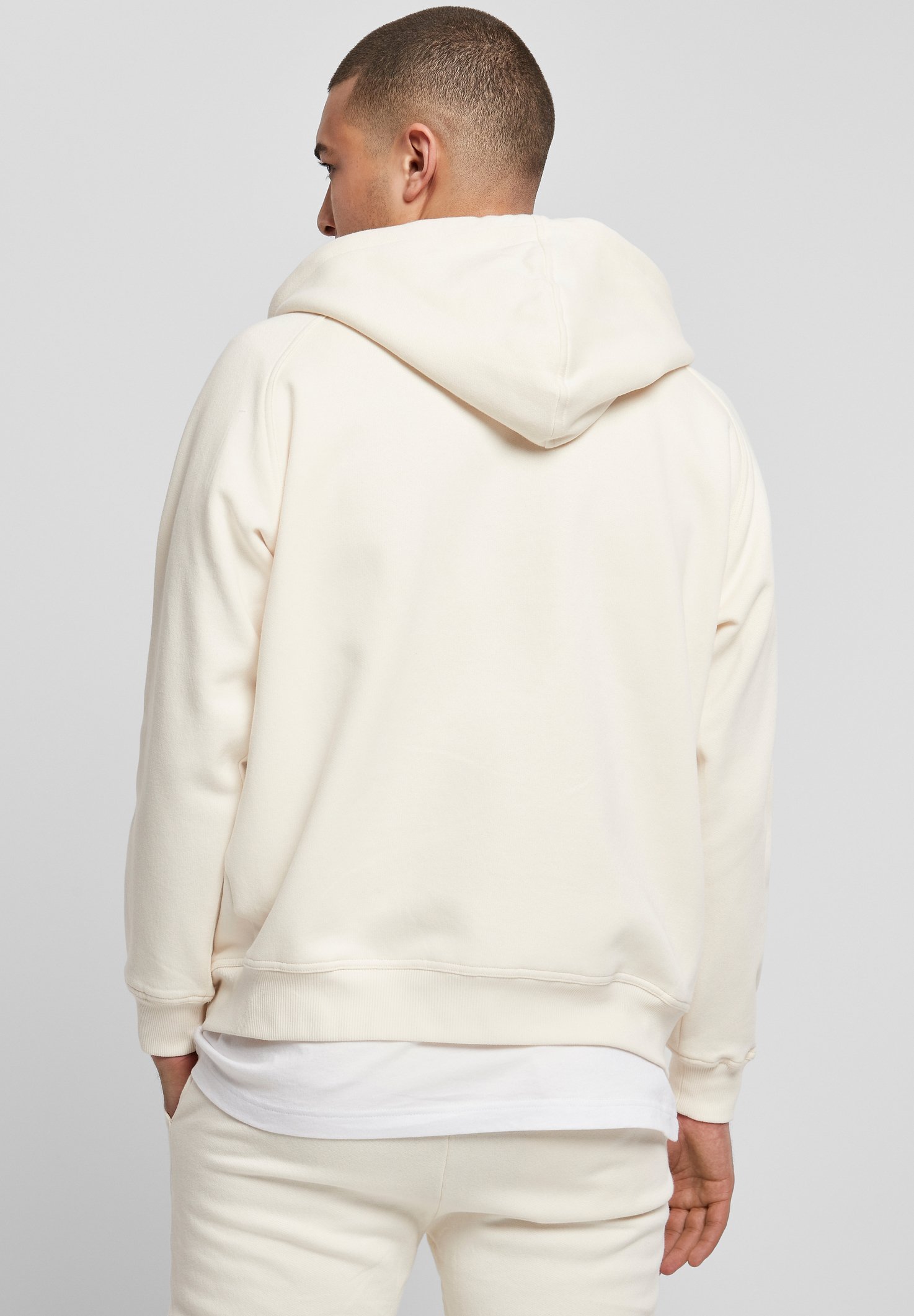 Urban Classics ZIP HOODY - Sweatshirt met rits - wit zand