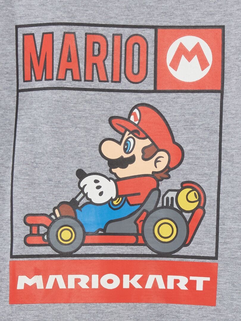 Dwukolorowa koszulka „Mario Kart” – SZARA