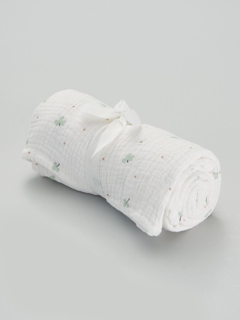 Quadrado para bebê em tecido texturizado - BRANCO