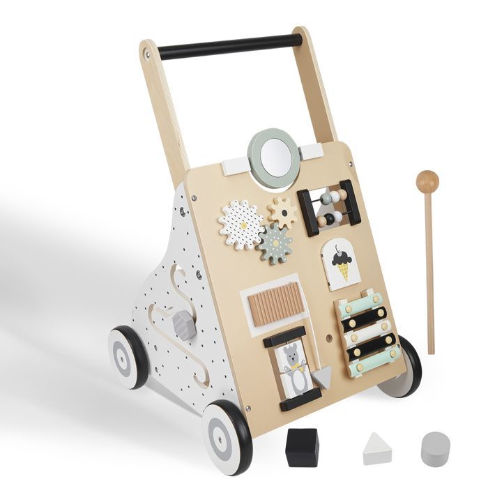 Girello per bambini, girello in legno per attività ludiche, giocattolo per bambini di 1 anno, regalo educativo.